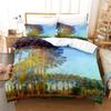 3D Artistic Bedding Set King Monet Van Gogh Style Sky Oil Painting Pattern Printed Duvet Cover With Pillowcases Hot Sale 2/3PCS