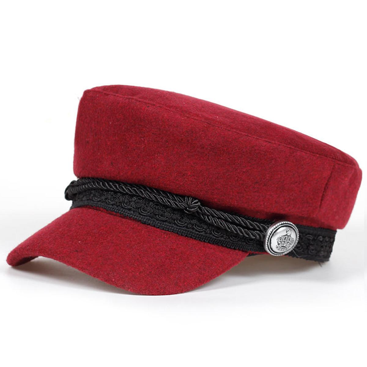 

Унисекс мода британский стиль темно-синяя шляпа для отдыха на природе берет кепка художник газетчик кепки зимние шапки вино красного