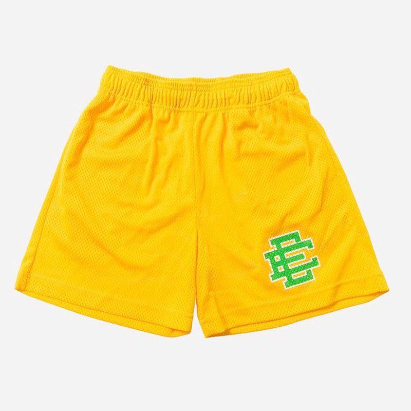 Fashion Men s and Women s Running Athleisure Shorts Yellow L