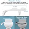 Bidet Attachment Ultra-Slim Toilet Seat Attachment Dual Nozzle Bidet Adjustable Water Pressure Non-Electric Ass Sprayer