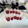 Fashionable Red Nail Art Stickers Xs S M L Sizes Handcrafted Beauty Chinese Brand Elevate Your Style
