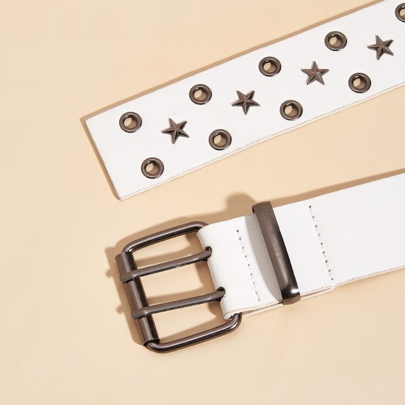 Grommet Waist Belt Punk Star Charm Skinny Chain for Cowboy Grunge Buckle Modern Waistband Waist Chain Studded Belt