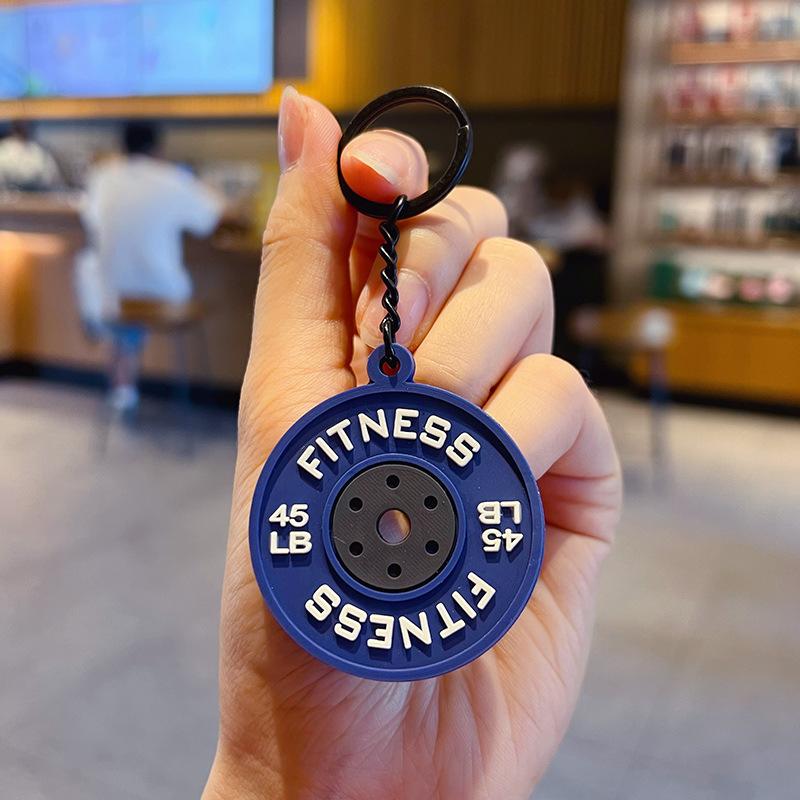 2025 New Barbell Keychain Silicone Dumbbell Keychain Gym Gifts For Gym Lovers Fitness Trainer Gift Backpack Car Key Pendant