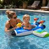 Inflatable Airplane Pool Float Swim Ring for Kids and Adults Durable PVC Construction with Comfortable Seating and Easy Inflation for Water Fun