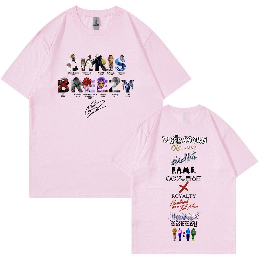 Rapper Chris Brown Breezy T-shirt 11:11 Tour 2024 T-Shirts Unisex Harajuku O-Neck Short Sleeve T Shirts Fans Gift Streetwear
