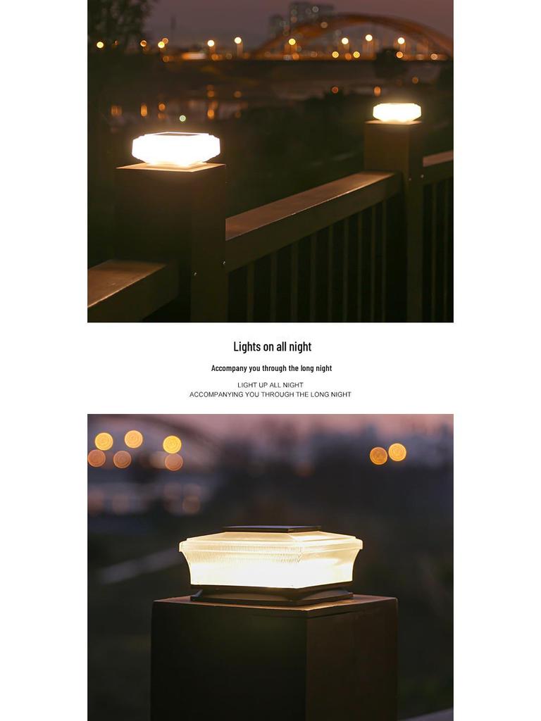 Waterproof LED Solar Fence & Courtyard Post Light