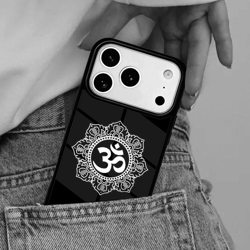 Aum om Namaste symbol floral zen yoga Phone Case for iPhone 16e 15 14 13 12 17 Pro Max Plus Air 17pro Cover Coque