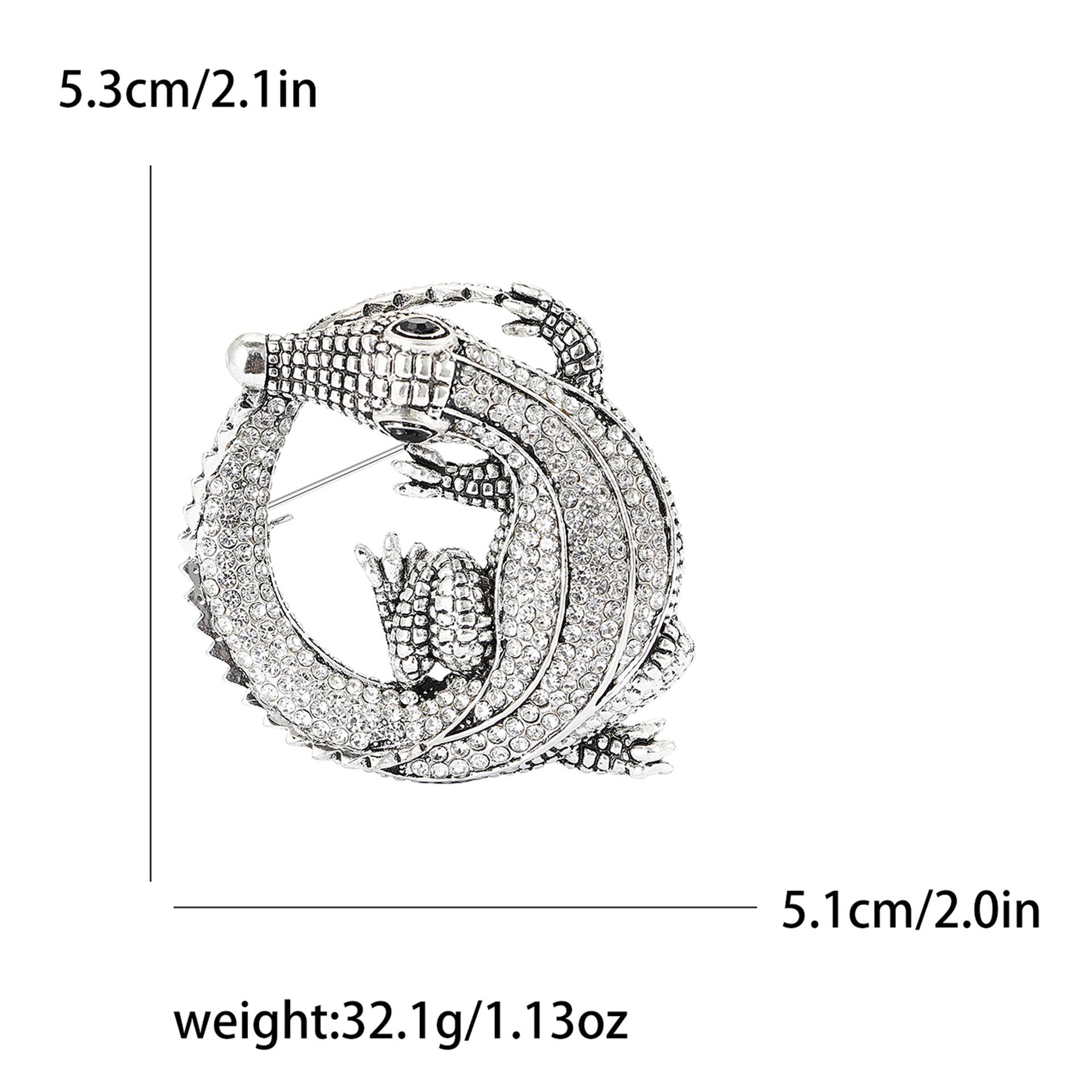 

Креативный сплав горный хрусталь большая брошь аллигатора модный тренд мужской костюм пальто корсаж аксессуары булавка