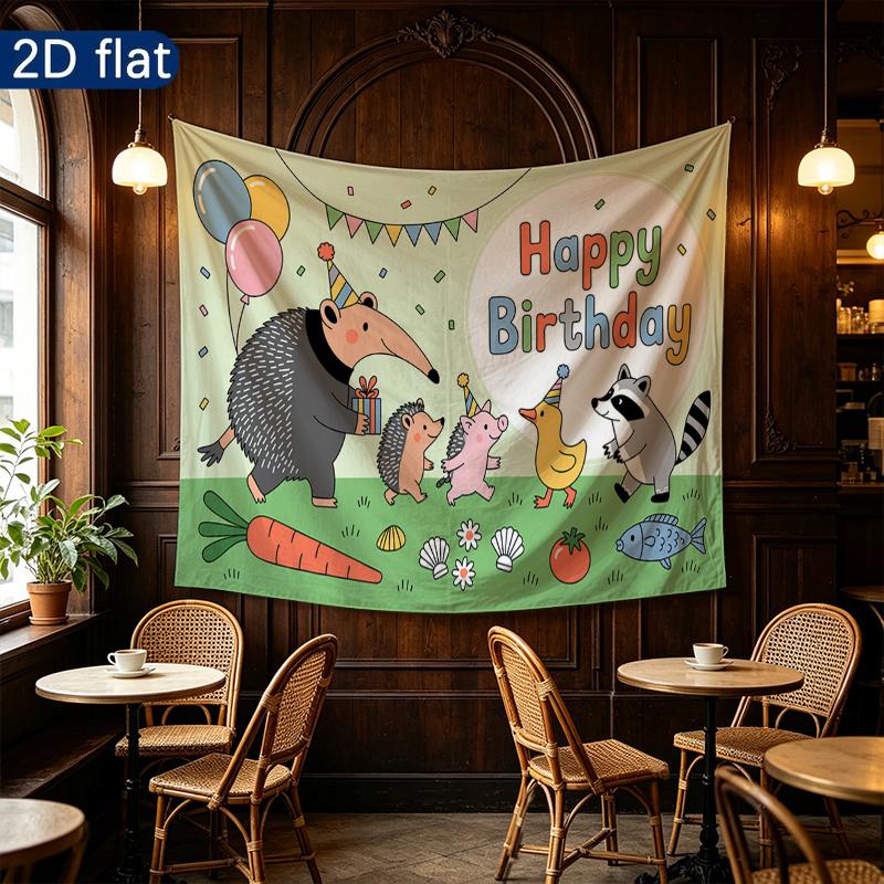 Party Backdrop Flat Banners Hedgehog Animals Celebrations Wedding Enthusiasts Photo Booth Decor Front Door Decor