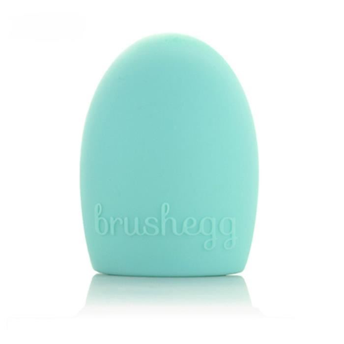 Brushegg - Nettoyage pinceaux maquillage - Bleu - Compact - Pratique - Mignon