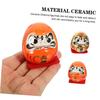 YARDWE Japanese Ceramic Daruma Egg Lucky Decorations for Car and Home Exquisite Traditional Crafts for Wealth and Set of 5 Figurines, Decor, Design,