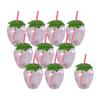 10x Strawberry Cup Cartoon Water Bottles for Kids Fruit Drinking Cup for Party Favors Birthday Picnic Camping Activities