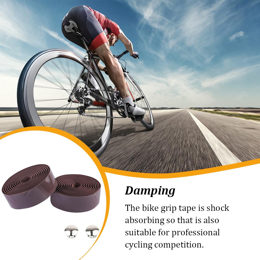 Road Bicycles Handle Bar Tape with Bar-plug Outdoor Damping Elastic Grips Shock Absorbing Wraps Tapes Accessory