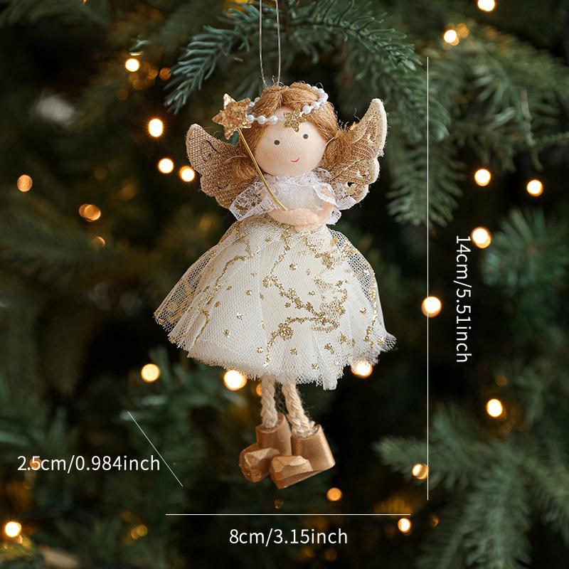 1 STK Engel Mädchen Romantisches Weihnachtsgeschenk Anhänger Kreativität Plüschpuppe Dekoration Niedliches Netz Ornament