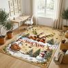 Christmas Theme Crystal Velvet Rug Personalized Custom Name Text Soft Floor Mat Home Decor