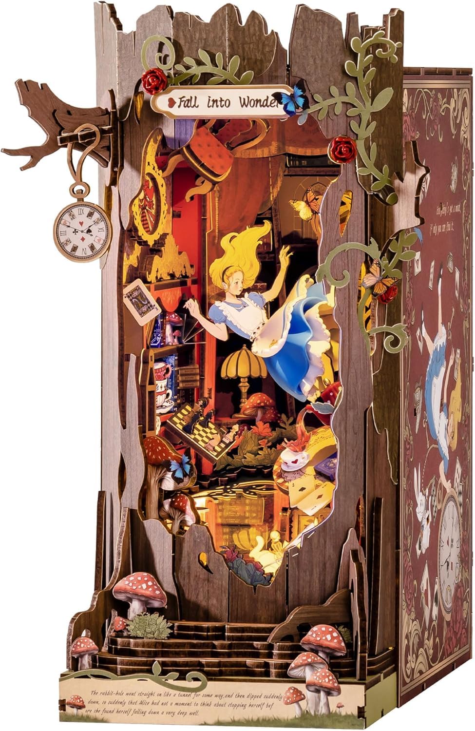 

Rolife DIY Книга Мечтательный Лес Чаепитие 3D Миниатюрный Дом Книга Светодиодная Книжная Полка Ручная Сборка Деревянный Клетчатый и Сердечный Иллюстрированные Инструкции