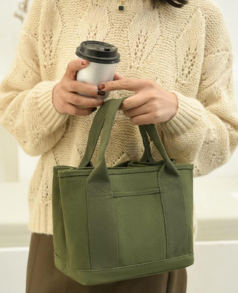 Maison de TAO Handtasche mit großem Fassungsvermögen und mehreren Fächern für Damen (Braun)