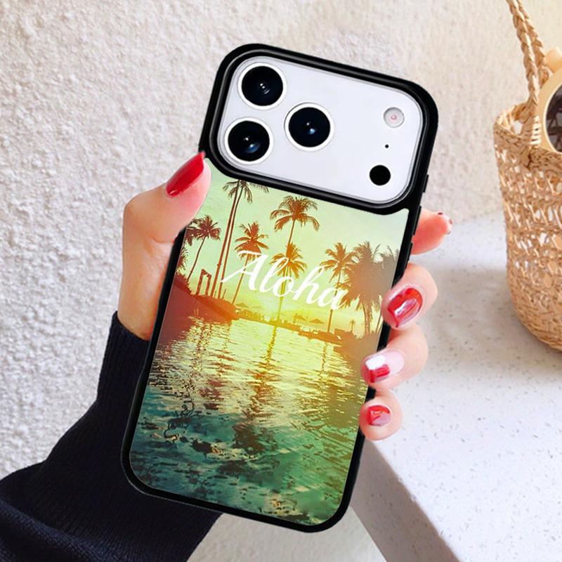 Aloha Hawaii Hawaiian Beach Palms Phone Case For iPhone 17 Air 16 15 14 13 12 11 Pro Max Plus