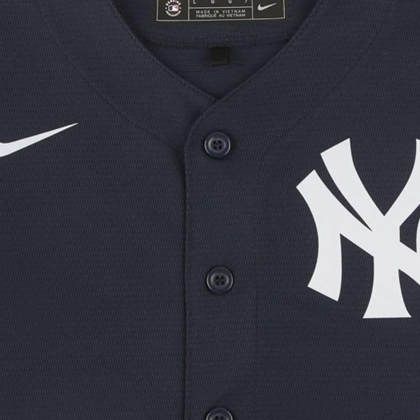 Nike New York Yankees Pevné Logo Knoflíky Ležérní Pohodlné Krátký Rukáv Dětská Trička Modrá DM9238-414