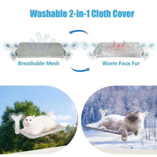 

Беспроводной гамак для кошек, подоконник для кошек, с дышащей сеткой, складная, простая установка, кровать для кошек S серый