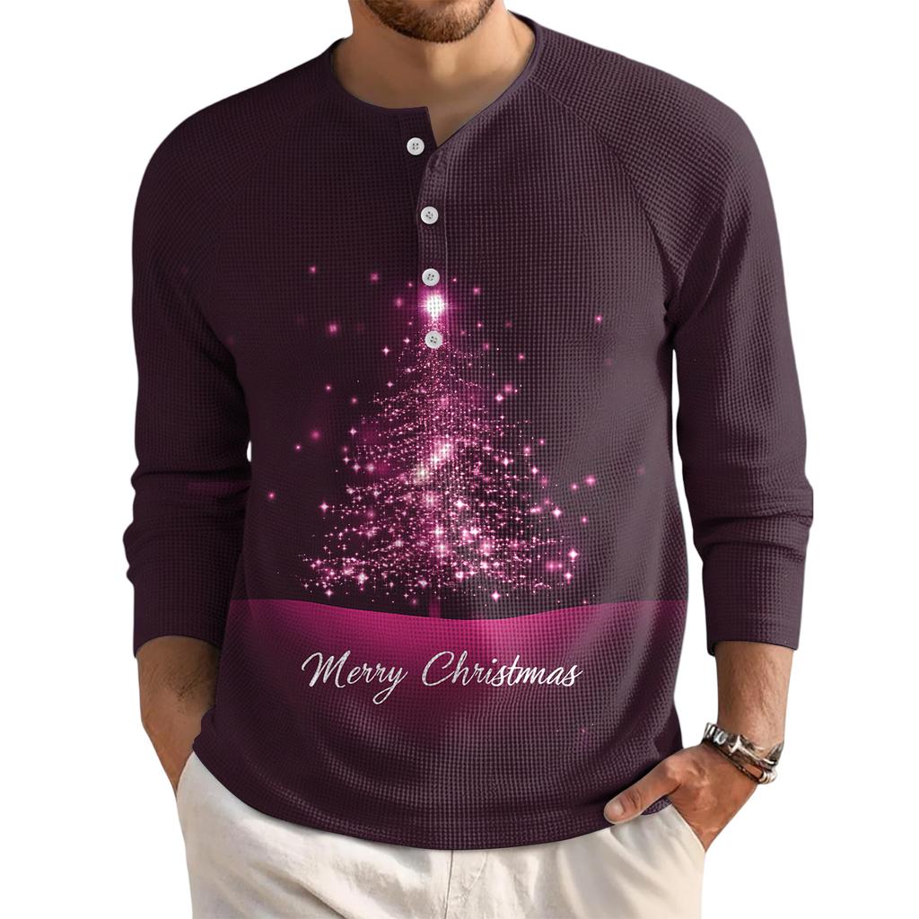 Men's Loose Casual Button Down Collar Long Sleeve Top