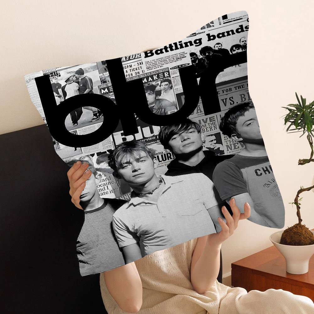 B-Blur Banda de Rock Foto Personalizada Texto Cojines Decorativos para el Hogar Regalos para el Hogar 45x45cm