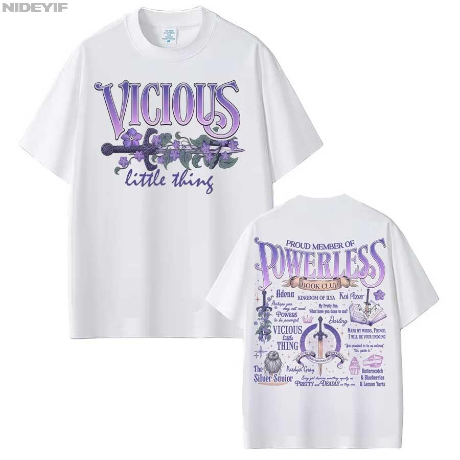 Tricou Powerless Book Club Kai Azer pentru Bărbați Femei Hiphop Streetwear Topuri Supradimensionate Tricou 100% Bumbac