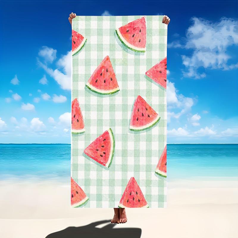 Watermelon Print Beach Towel Oversized Microfiber Extra Large Quick Dry Sand Free Bath Towel Swim Pool Blanket For Kids Adults