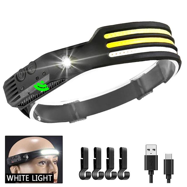 USB Rechargeable COB LED Induction Headlamp With 1200mAh Built-in Battery Head Flashlight Outdoor Camping Fishing Head Lantern
