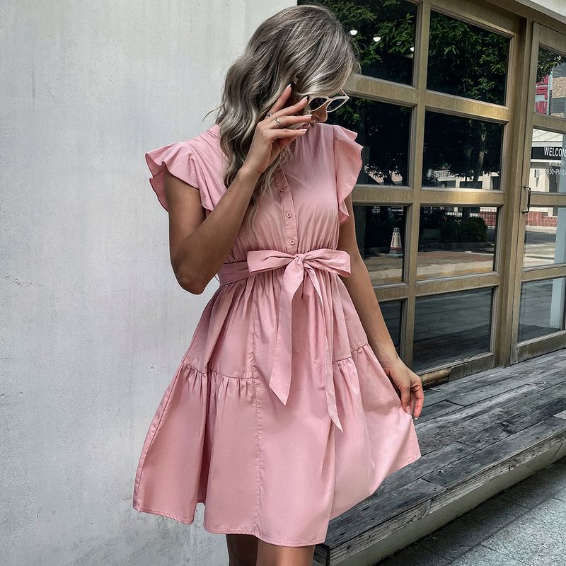 New Loose Casual Fresh Temperament Ruffled Vest Dress Dress