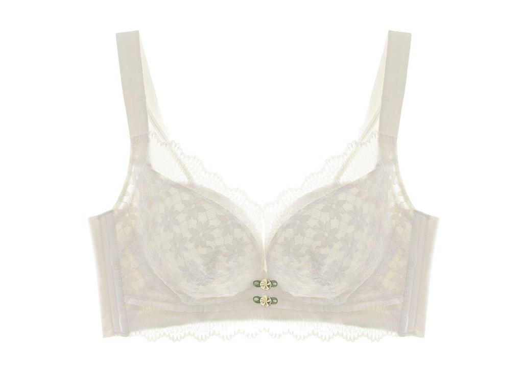 Women's Lace Minimizing Bra Set: Wireless, Thin with Sandwich Cups for Large Bust, Anti-Sagging, Gathers Side Breasts.