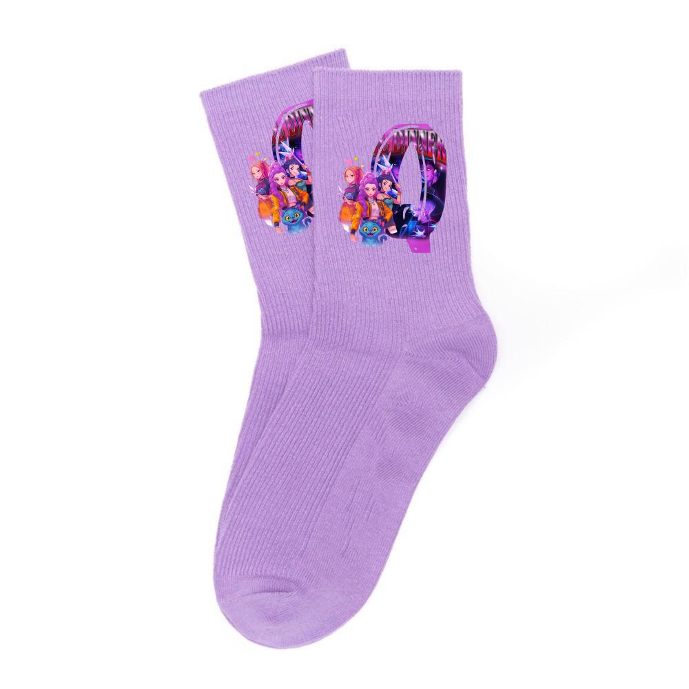 

Kpop Demon Hunters Letter A-Z Socks Gentle Thick Warm Student Outdoor Sports Cold Season Warmth Girls Mid-Calf Children s Holiday Present