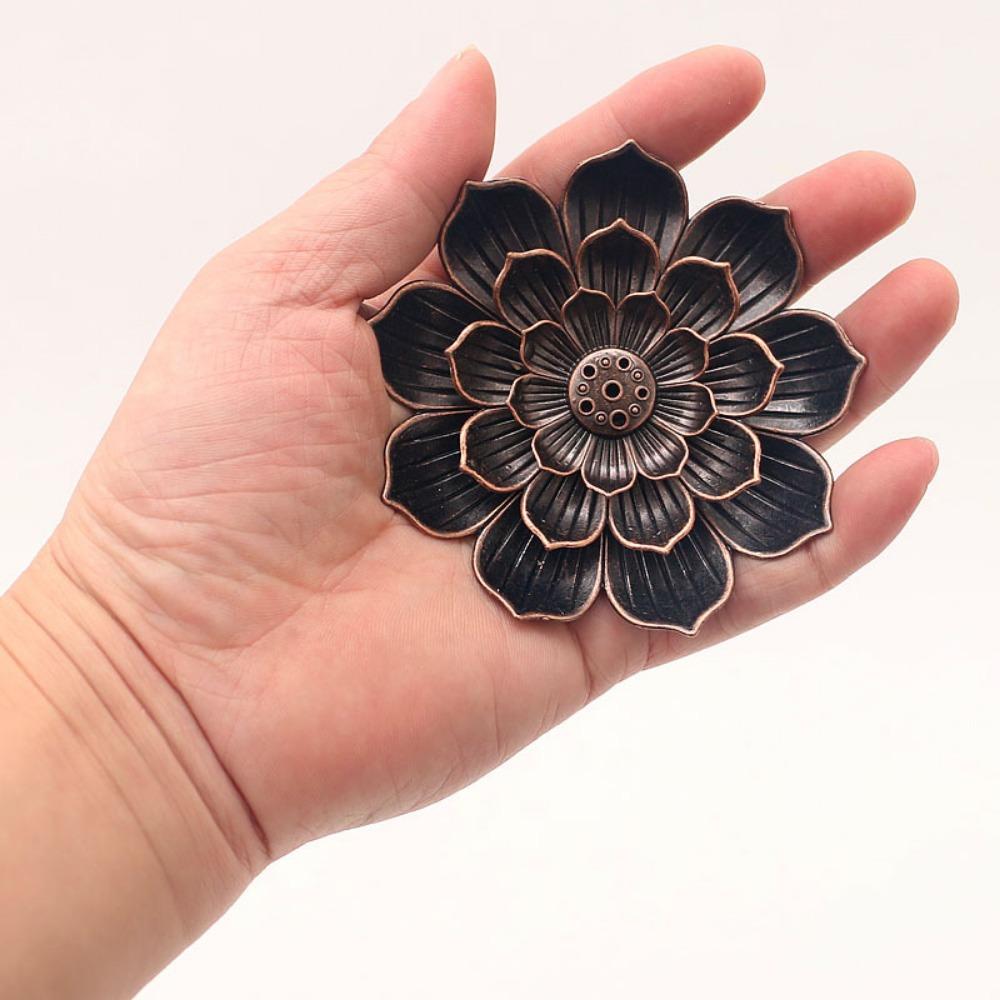 1pc Elegant Lotus Incense Burner Ideal for Home, Office and Teahouse Decor | Metal Incense Burner for Yoga Studios, Spas,camping