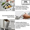 360° 2 Tier Recycle Wheel Kitchen Rubbish Recycle Dustbin Large Capacity Practical Garbage Trash Household Sorting Bin Rotating Wheel Kitchen Rubbish