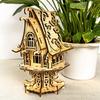 Handcrafted 3D Wooden Elf House Puzzle - Fairy Tale Style Retro Ornament