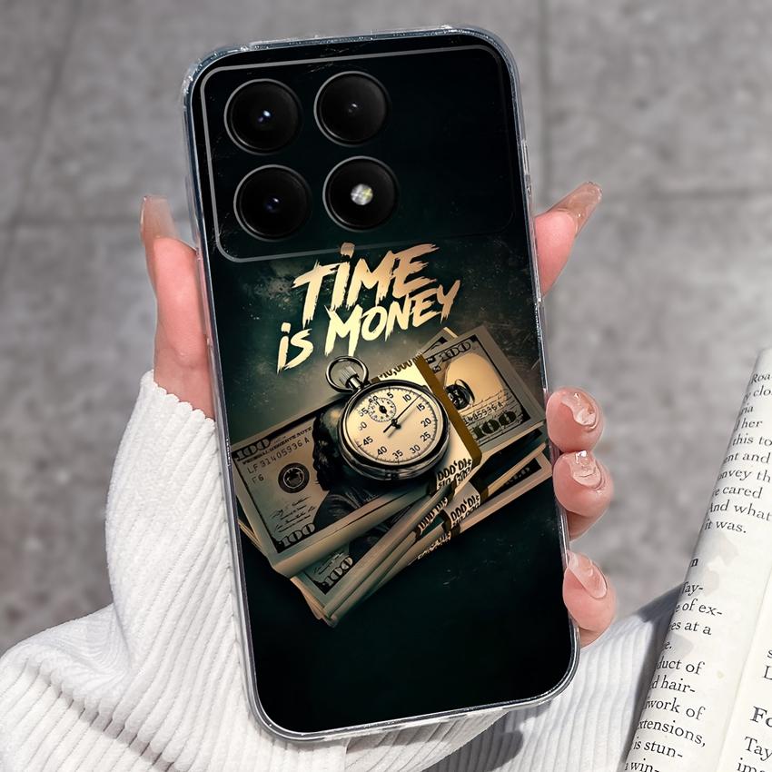 Case For Redmi K70e K60e K80 K70 K60 K50 K40 K30 K20 Pro K30i Cute Cartoon Piggy Pattern Phone Cover Transparent TPU Anti Fall Shell For Redmi Housing