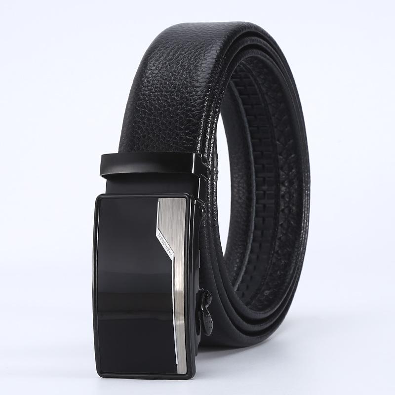 

Мужской ремень из высококачественной кожи с автоматической пряжкой - новый деловой повседневный стиль 125cm