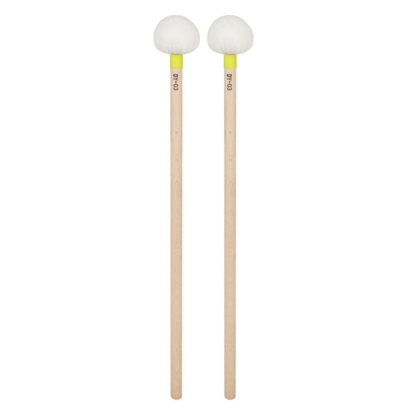 1 Pair Of Dy-03 High-quality Felt + Maple Timpani Sticks Oval Shape Stable Combination Precision