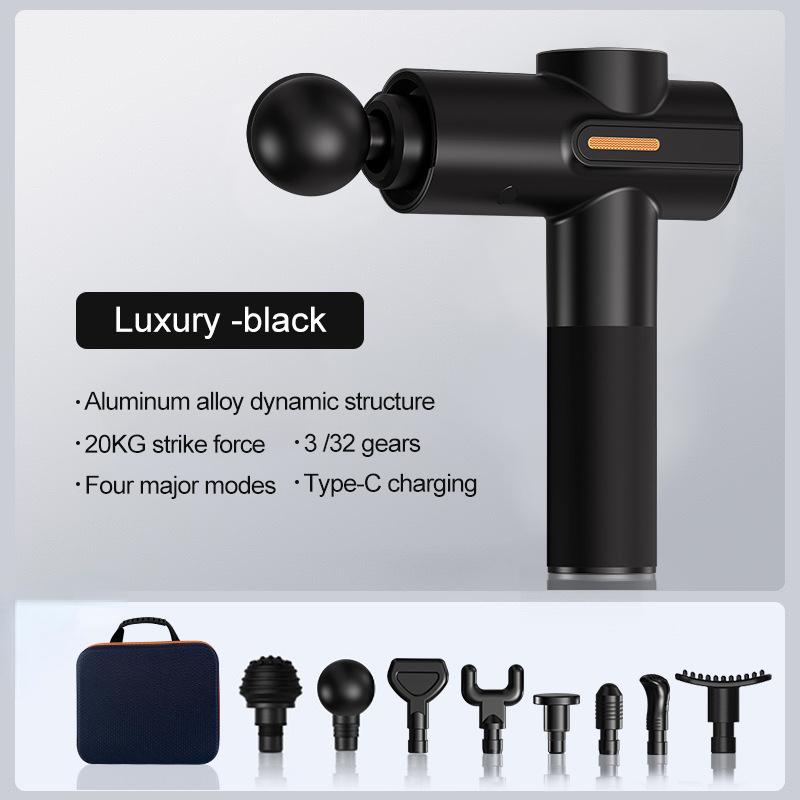 

Новый дом Удобный фасциальный пистолет Профессиональный фитнес-массаж Высокочастотная вибрация Расслабление мышц Низкий уровень шума Бесшумный массажер чёрный