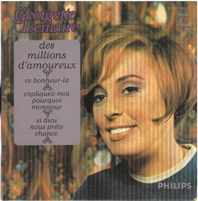 7inch Record GEORGETTE LEMAIRE  Des Millions Damoureux 437465BE PHILIPS 1969 France Pop Used