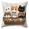1/4pcs Autumn Farmhouse Cat Throw Pillow Covers, Cute Kitten Decorative Pillow Cases for Sofa Couch Bed Cushion Cover