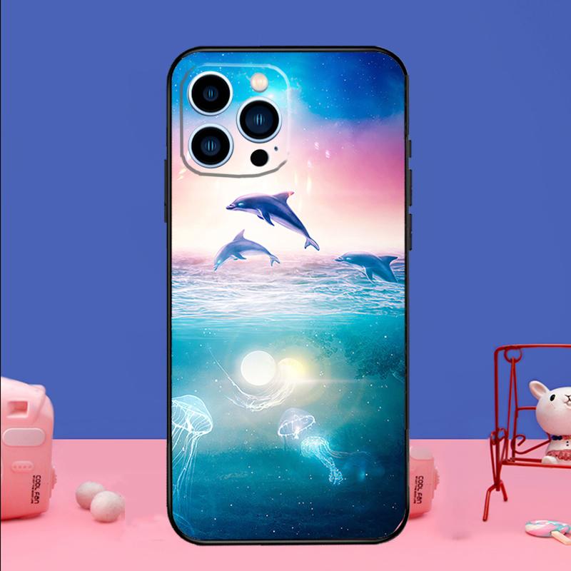 Ocean Dolphin Phone Case For iPhone 17 16 15 14 13 11 12 Pro Max Plus 13 12 mini 16e 17 Air Bumper Cover