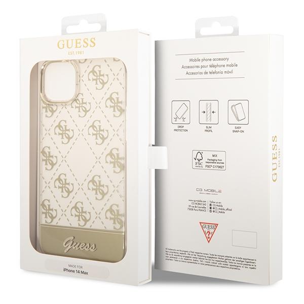 Guess Guhcp14Mhg4Mhg Iphone 14 Plus / 15 Plus 6.7 Złoty/Gold Hardcase 4G Pattern Script