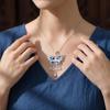 Ethnic style handmade necklace, vintage butterfly pendant, Chinese-style sweater chain