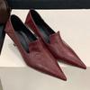 French Single Shoes Women's Autumn New Temperament Versatile Deep Mouth Pointed Toe Work Shoes