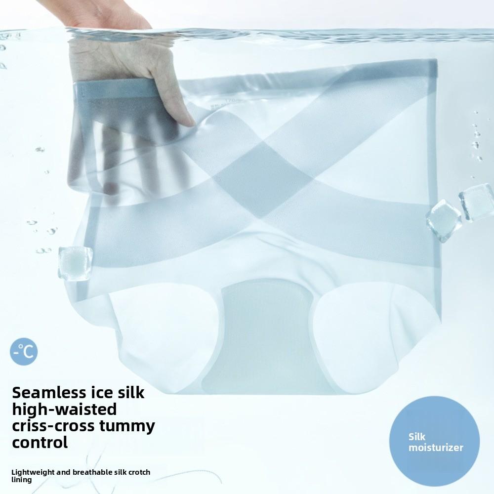 Silk Crotch Thin Ice Silk Panties High Waist Briefs Slimming Shapers Postpartum Body Shaper  Girls