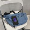 Student's Large Capacity Denim Chest Bag Women's Crossbody Bag Waist Bag