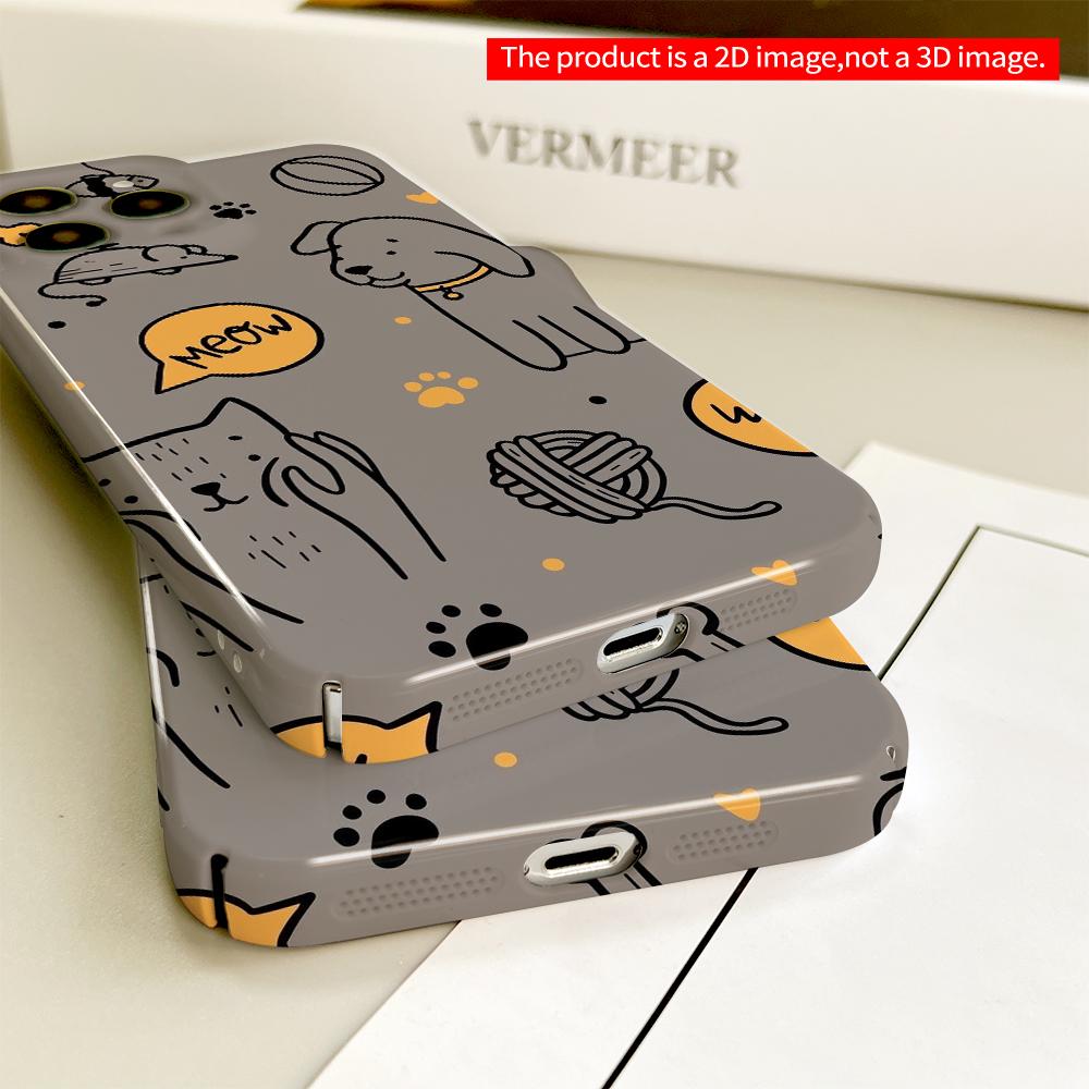 Cute Pets Pattern Phone Case All Inclusive Film Hard Phone Case, Compatible with iPhone 18 Pro Max 17 16 15 14 13 12 11