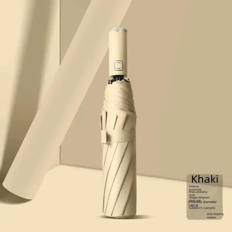 

10 ребер 12 ребер автоматический черный клейкий зонт унисекс солнцезащитный козырек для мужчин женщин студентов цель солнцезащитный зонт от дождя складной зонт