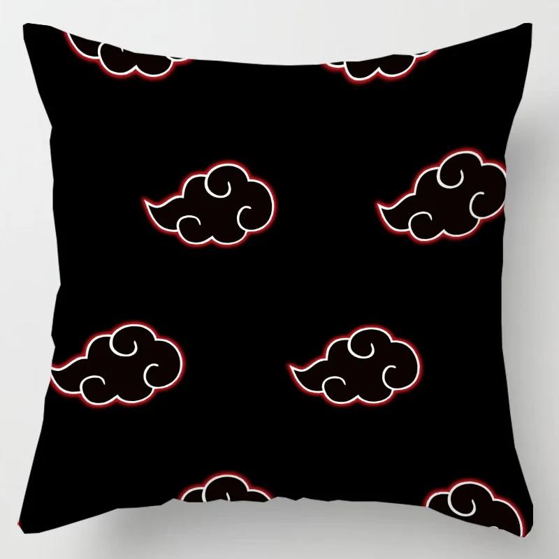 Anime Naruto Printed Pillow Case Red Cloud Uchiha Itachi Action Figures Square Pillow Covers Cushion Sofa Decor Cover Toys Gift